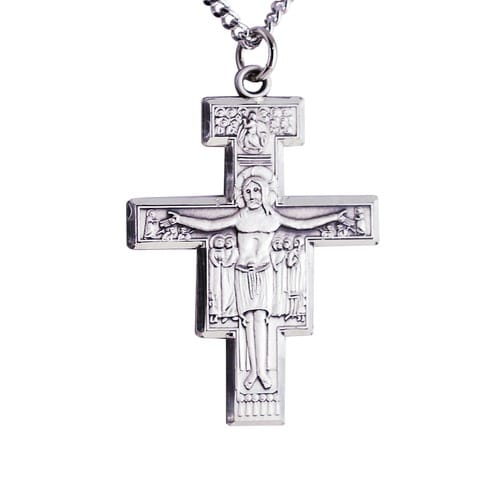 Sterling Silver San Damiano Crucifix with 20 inch chain