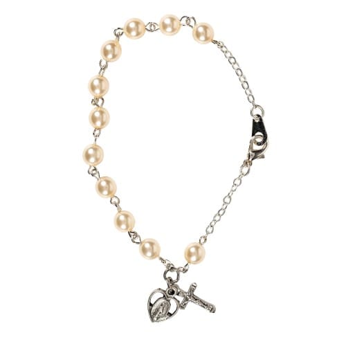 Pearl Adult Rosary Bracelet