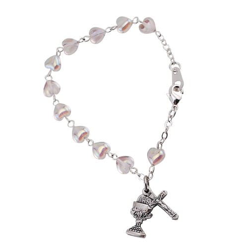 Crystal Heart Communion Bracelet