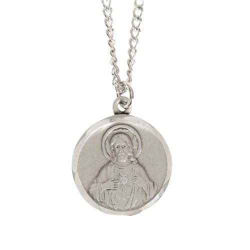 Pewter Scapular Medal with 24 inch chain
