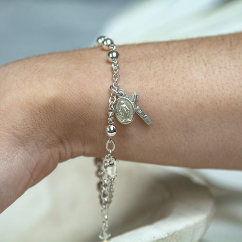 Sterling Silver Rosary Bracelet - 5mm