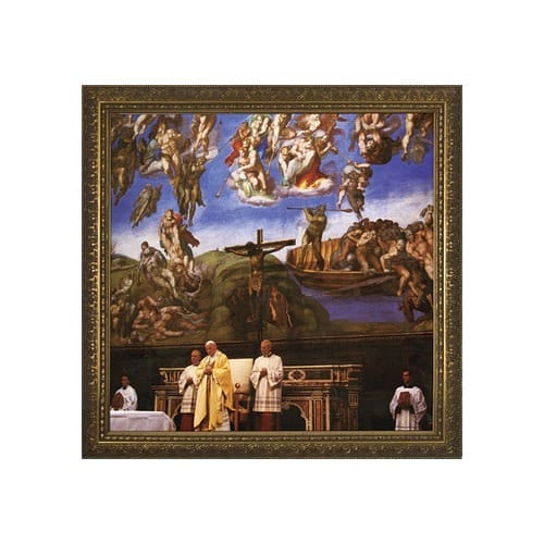 John Paul II (Sistine Chapel) w/ Gold Frame (13x13)