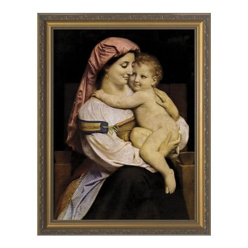 Mother and Child by Bouguereau w/ Gold Frame