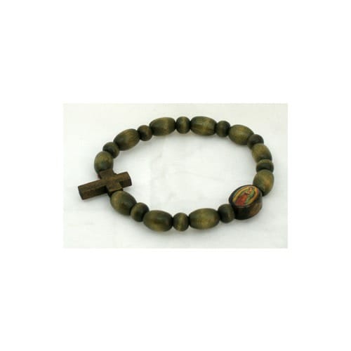 Wood Guadalupe Rosary Bracelet