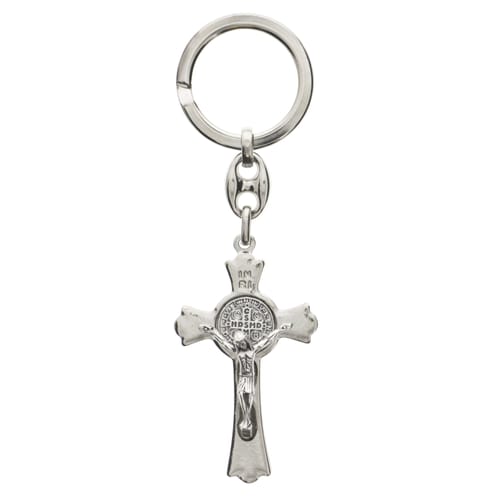 St. Benedict Silver Crucifix Key Chain