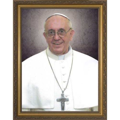 Pope Francis Formal Print in Gold Frame