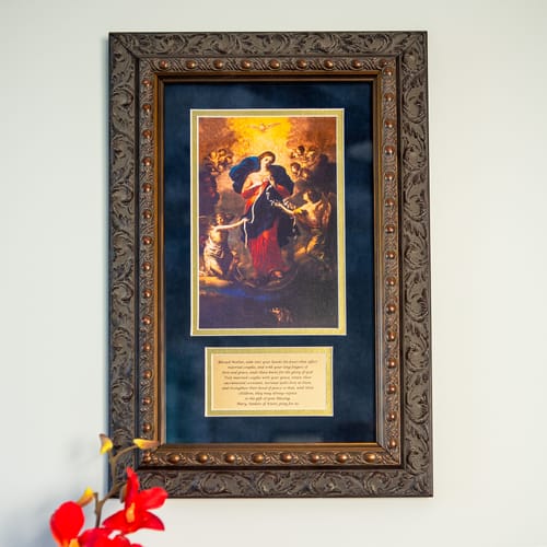 Mary Untier of Knots with Marriage Prayer Framed 8 x 14