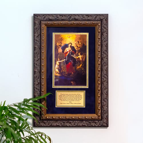 Mary Untier of Knots with Pope Francis Framed Prayer