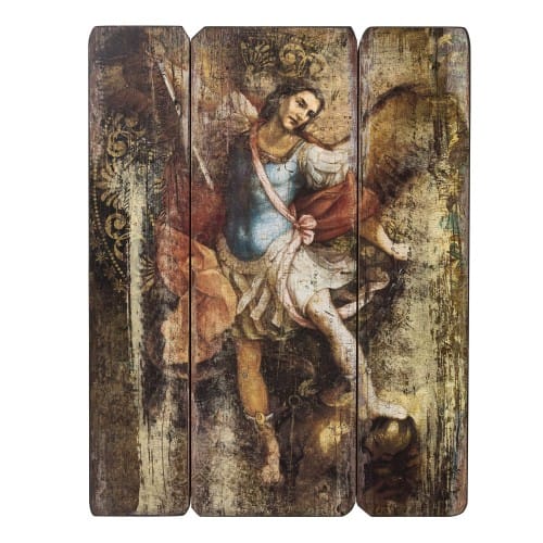 Saint Michael Wooden Wall Plaque