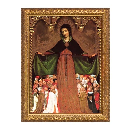 Mary Mother of Mercy Gold Framed Art - Small