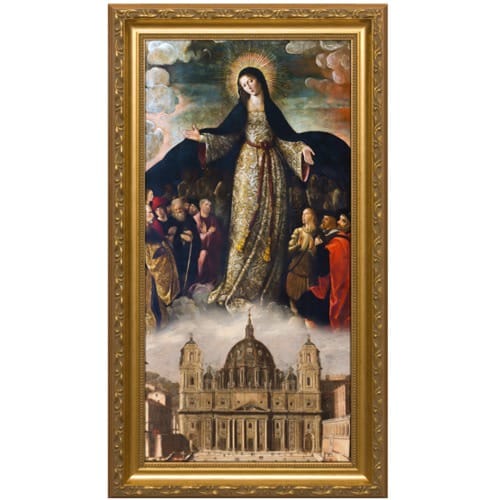 Mary Mother of the Church Gold Framed Art - Large