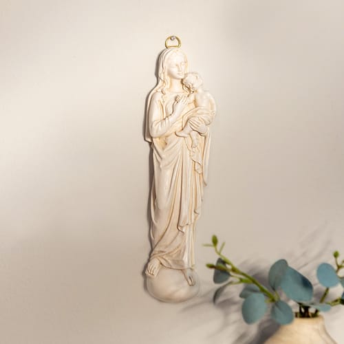 Madonna and Sleeping Child Hanging Wall Statue