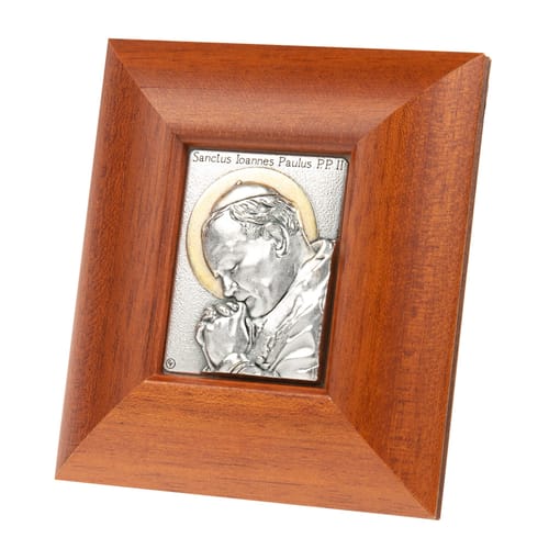 Pope St. John Paul II Wood Plaque