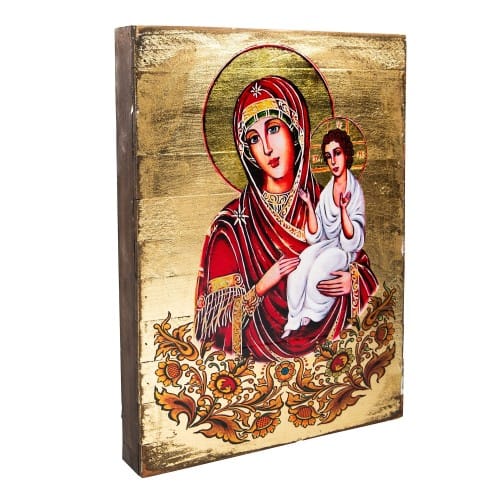 Madonna and Child Wood Wall Plaque