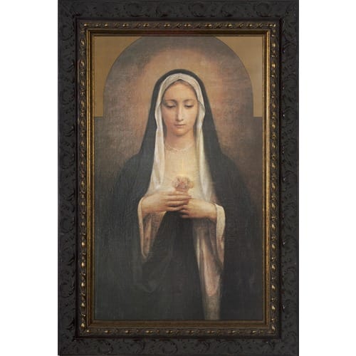 Antique Immaculate Heart of Mary Framed Art