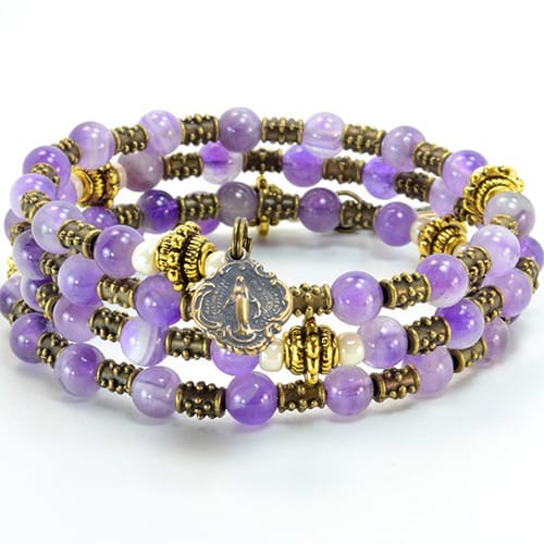 Amethyst Rosary Wrap Bracelet