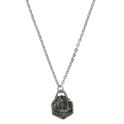 St. Brendan Medal with Chain, Handmade Pewter