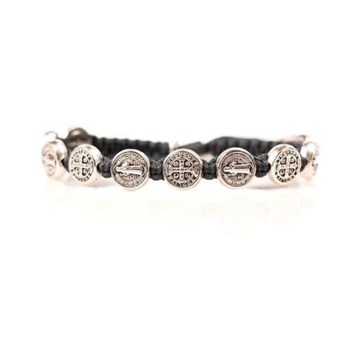 Silver Benedictine Blessing Bracelet - Slate Gray