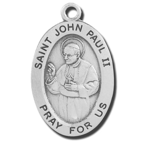 Sterling Silver St. John Paul II Medal 20&quot; Chain