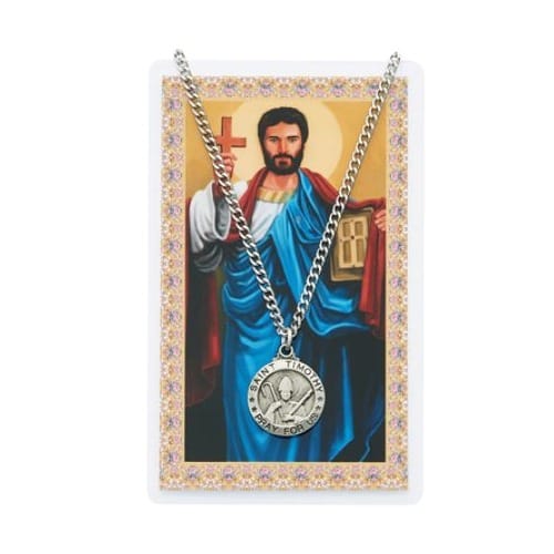 St. Timothy Prayer Card and Medal