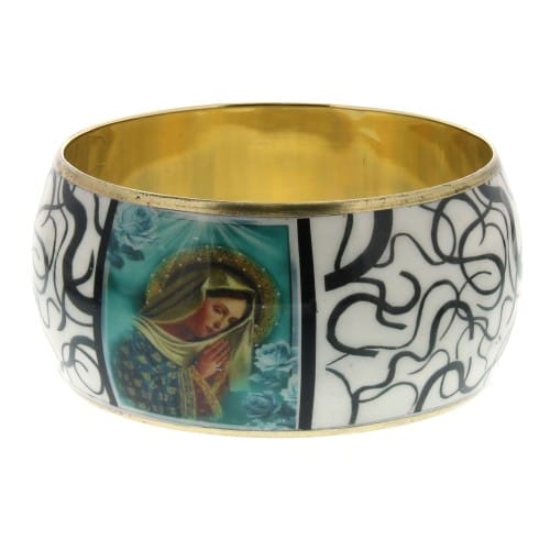 Brass Our Lady of Grace Cuff Bracelet