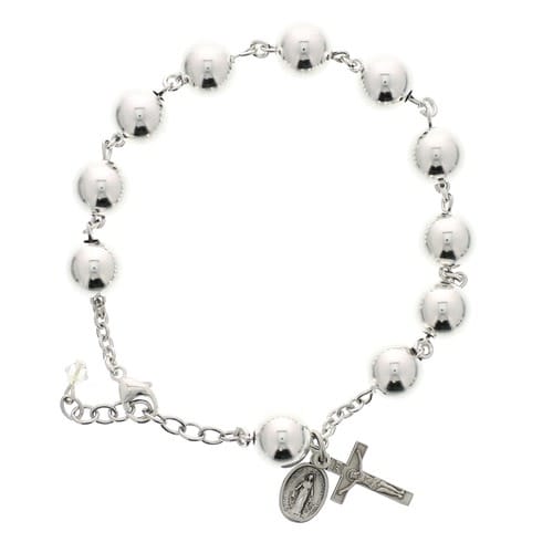 Sterling Rosary Bracelet with Miraculous Medal