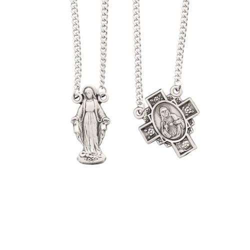 Sterling Silver Scapular with Marian Pendant