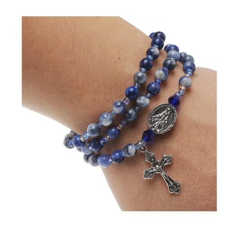 Blue Lapis Rosary Wrap Bracelet