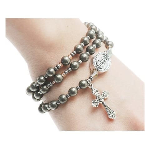 Hematite Rosary Wrap Bracelet