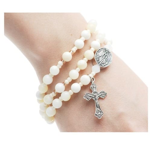 White Jasper Rosary Wrap Bracelet