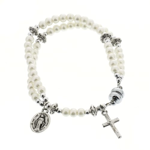 Immaculate Mary Pearl Rosary Bracelet