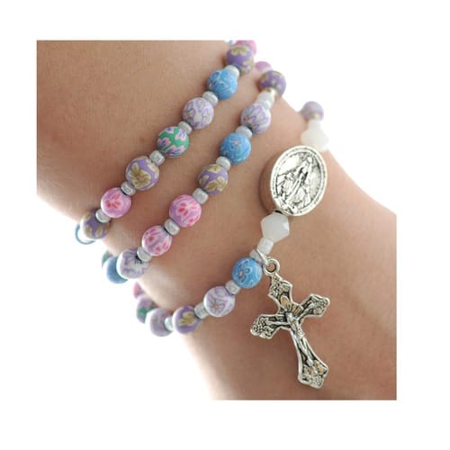 Multi-color Pastel Rosary Bracelet