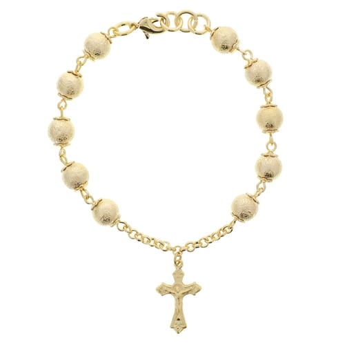 Satin Finished Gold Rosary Bracelet