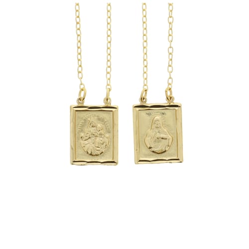 Matte Gold Scapular Necklace