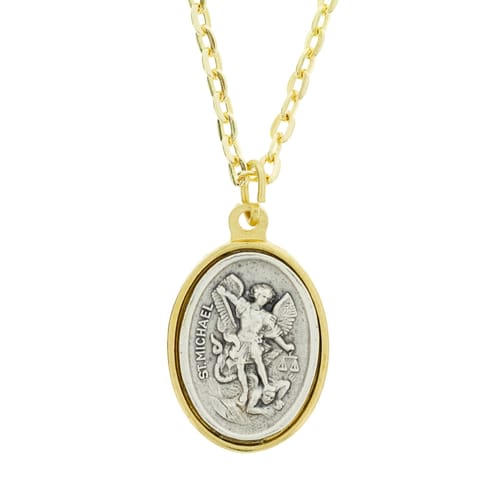 Two-Tone St. Michael the Archangel Necklace