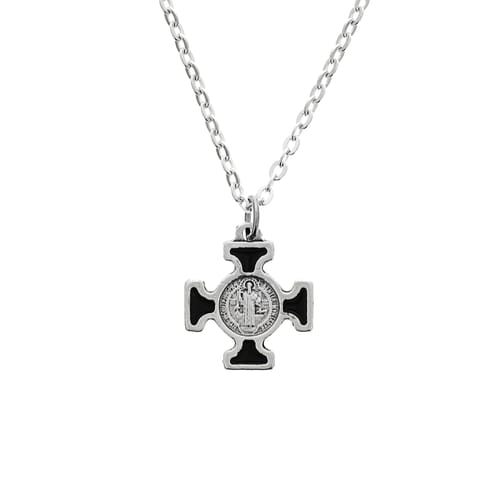 Black St. Benedict Cross on Chain