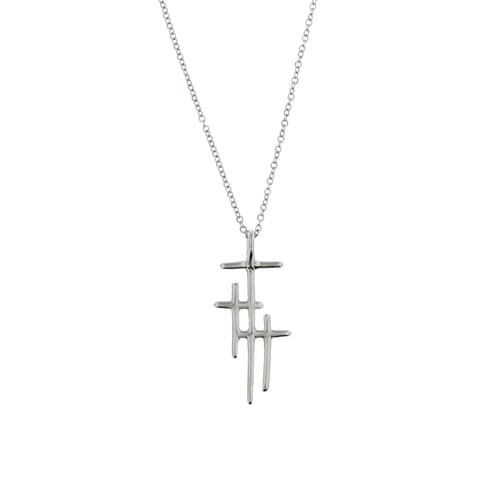 Hope in Christ Three Cross Silver Necklace