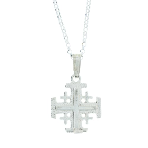 Sterling Silver Jerusalem Cross Necklace