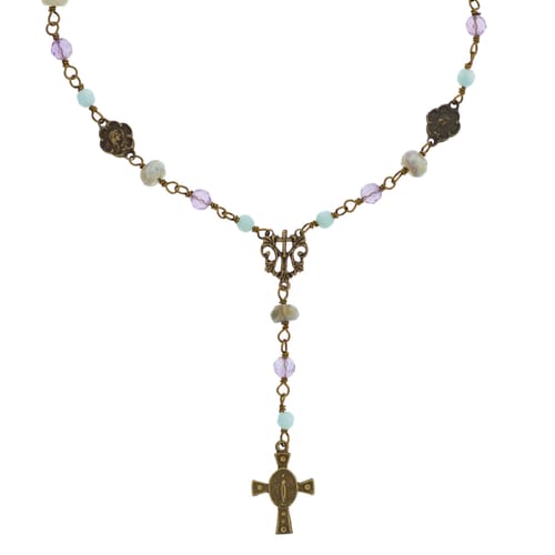 Mixed Stone Vintage Marian Necklace