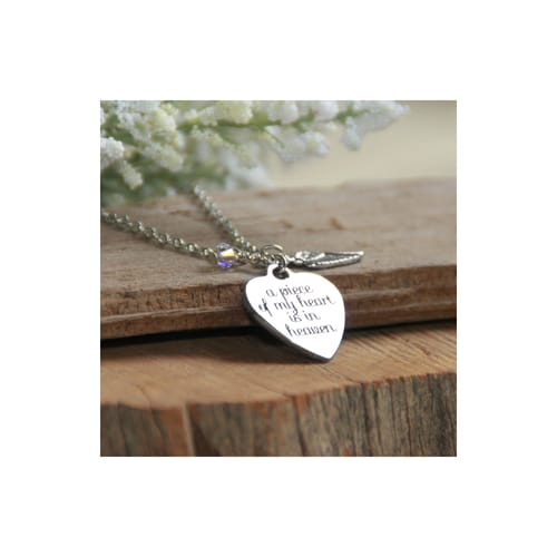 A Piece Of My Heart Is In Heaven Necklace