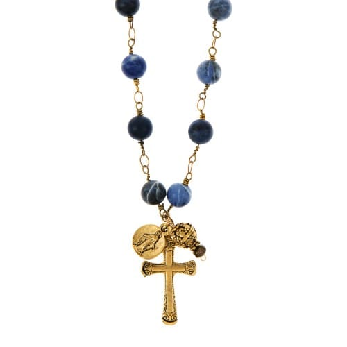 Immaculate Mary Blue Beaded Necklace