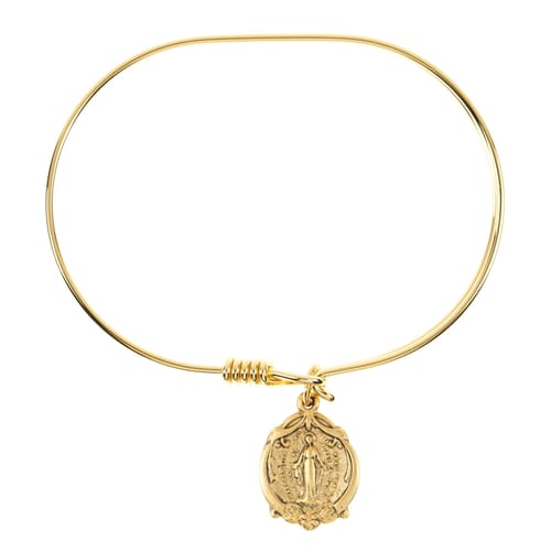 14K Gold Plated Miraculous Medal Bangle