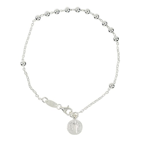 St. Benedict Sterling Silver Decade Bracelet