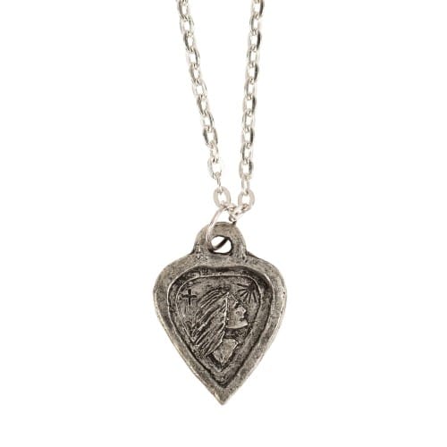 Handcrafted Pewter St. Dymphna Necklace