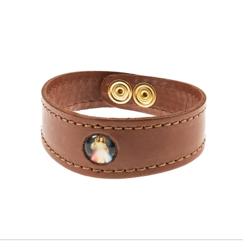 Divine Mercy Leather Bracelet