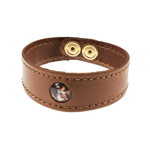 St. Michael Leather Bracelet