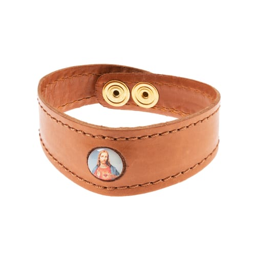 Sacred Heart Leather Bracelet