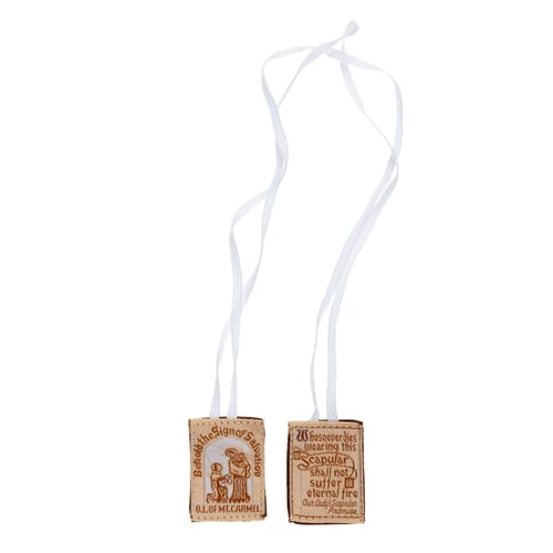 Cloth Scapular White String Multi Packs