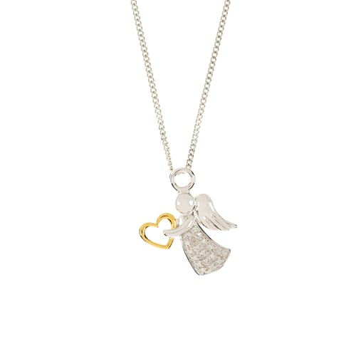 SS Angel Carrying Heart Necklace