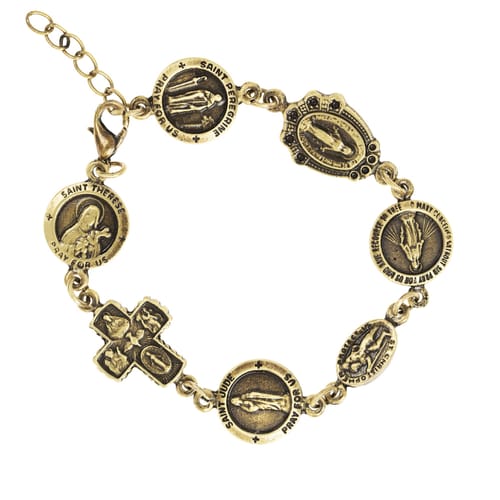 Assorted Catholic Medals Bracelet